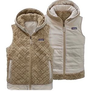 Patagonia Los Gatos Reversible Hooded Cream & Tan Sz L